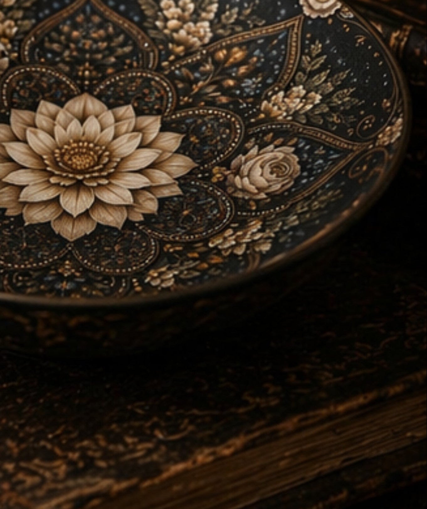 The Ornamental Bowl — Nocturnal Lotus Mandala | The Gilded Cabinet - The Canvas Collective