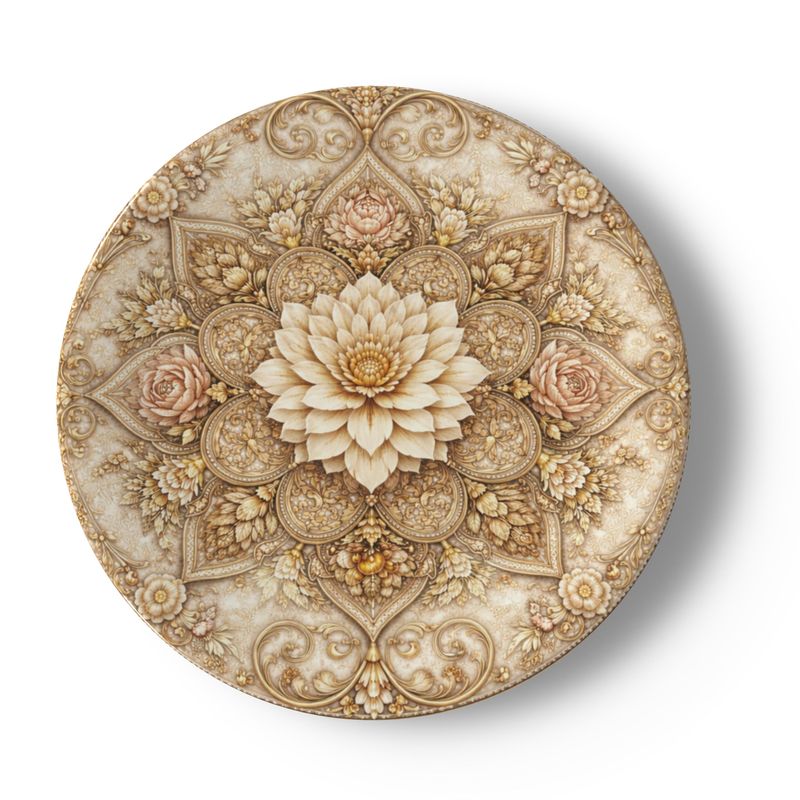 The China Plates — Lotus Mandala Set | The Gilded Cabinet - The Canvas Collective