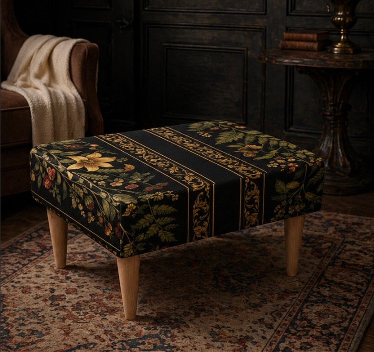 The Footstool — Botanical Stripe | The Grand Interior - The Canvas Collective